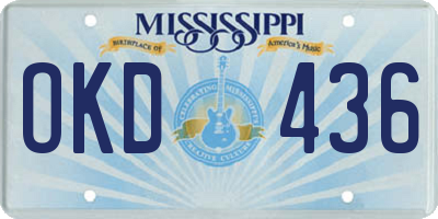 MS license plate OKD436
