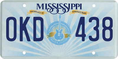 MS license plate OKD438