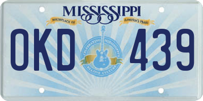 MS license plate OKD439