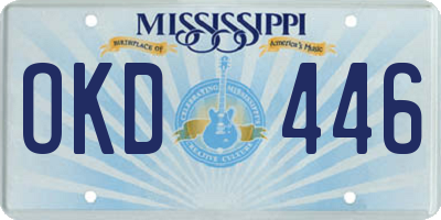 MS license plate OKD446