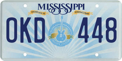 MS license plate OKD448