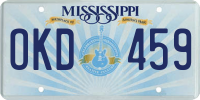 MS license plate OKD459