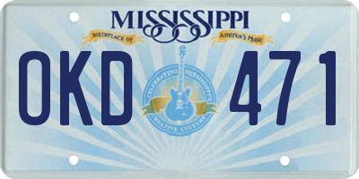 MS license plate OKD471