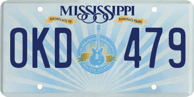 MS license plate OKD479