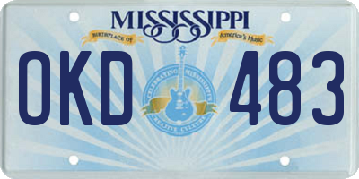 MS license plate OKD483