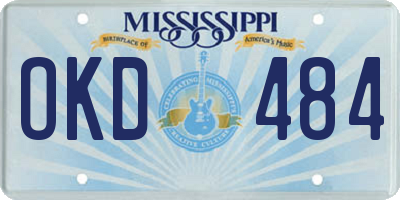 MS license plate OKD484
