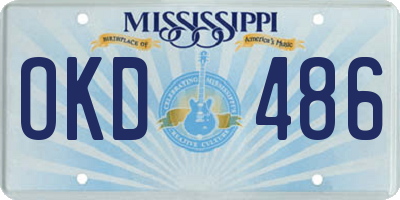 MS license plate OKD486