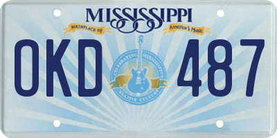 MS license plate OKD487