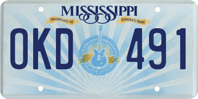 MS license plate OKD491