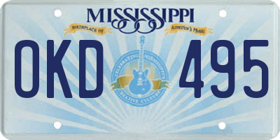 MS license plate OKD495