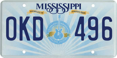 MS license plate OKD496