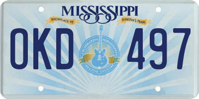 MS license plate OKD497