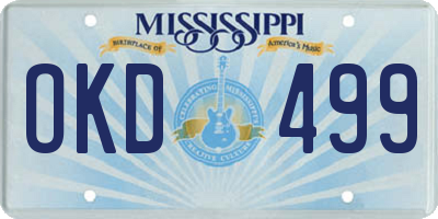 MS license plate OKD499