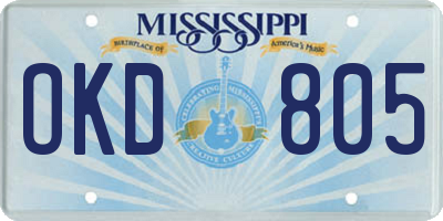 MS license plate OKD805