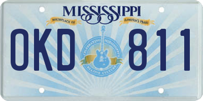 MS license plate OKD811