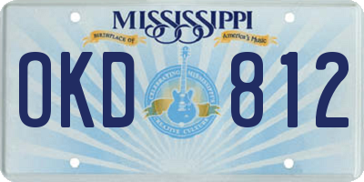 MS license plate OKD812