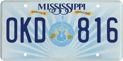MS license plate OKD816