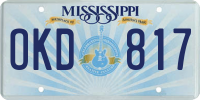 MS license plate OKD817