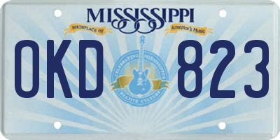 MS license plate OKD823