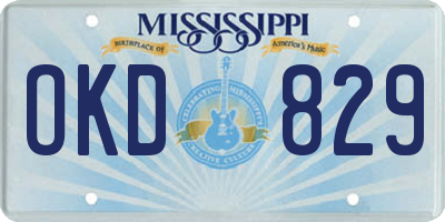 MS license plate OKD829