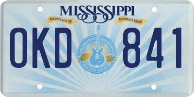 MS license plate OKD841
