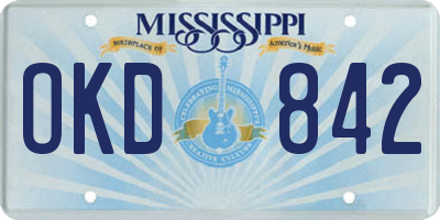 MS license plate OKD842