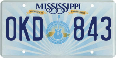 MS license plate OKD843