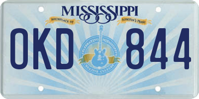 MS license plate OKD844