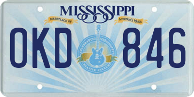 MS license plate OKD846
