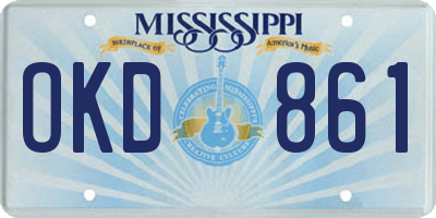 MS license plate OKD861