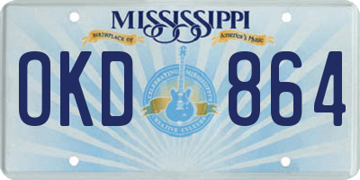 MS license plate OKD864