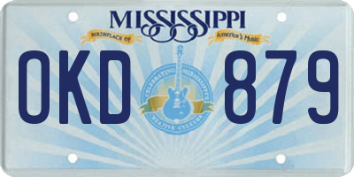 MS license plate OKD879