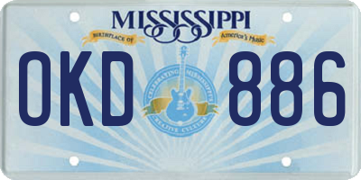 MS license plate OKD886