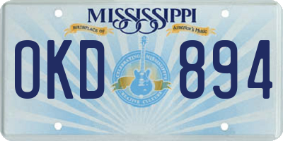 MS license plate OKD894