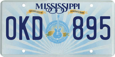 MS license plate OKD895