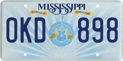 MS license plate OKD898