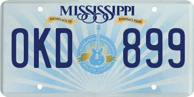 MS license plate OKD899