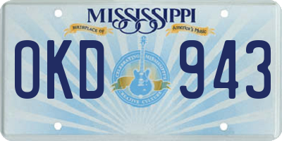 MS license plate OKD943