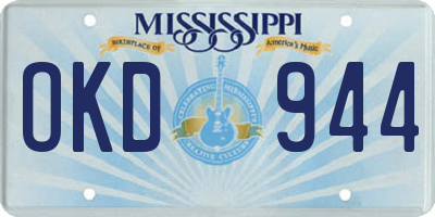 MS license plate OKD944