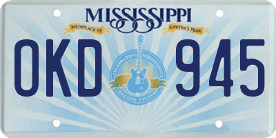 MS license plate OKD945