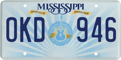 MS license plate OKD946