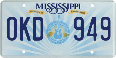 MS license plate OKD949