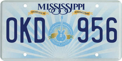 MS license plate OKD956