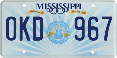 MS license plate OKD967