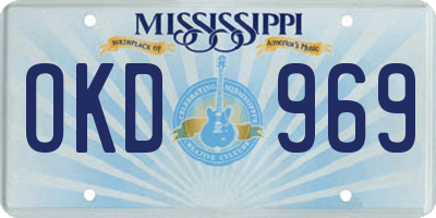 MS license plate OKD969