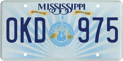 MS license plate OKD975