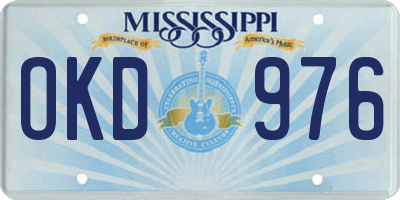 MS license plate OKD976
