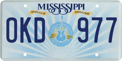 MS license plate OKD977