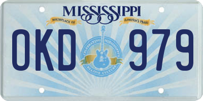 MS license plate OKD979