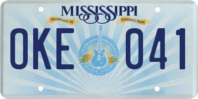 MS license plate OKE041
